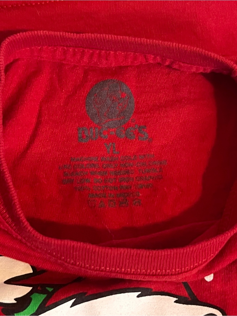 Kids Red Holiday Graphic Tee with Festive Wreath Character - Picture 6 of 6